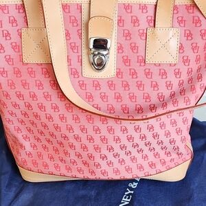 Dooney & Bourke Pink and Tan Tote Bag